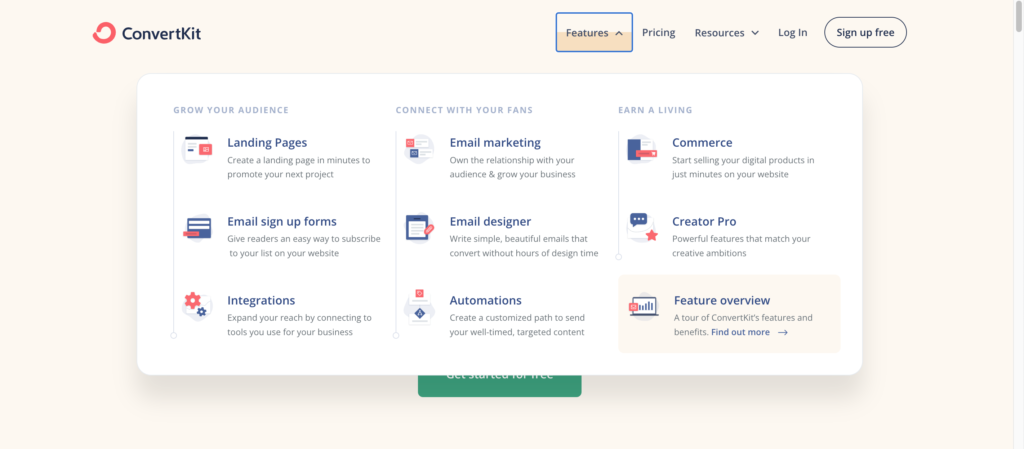 Convertkit sähköpostimarkkinointi ohjelma