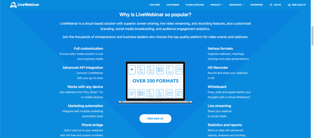 LiveWebinar-ominaisuudet