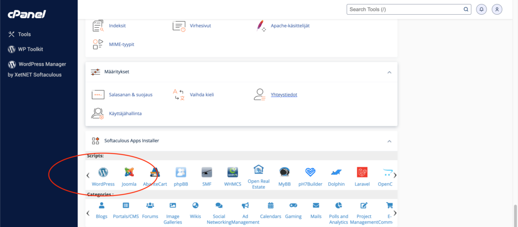 wordpress-asentaminen