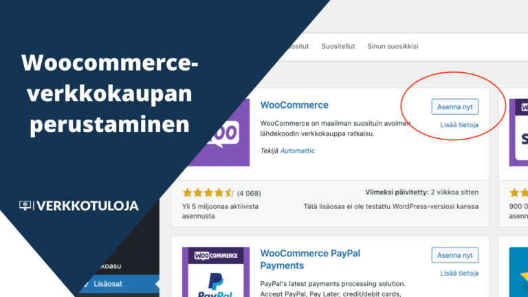 Woocommerce-verkkokaupan perustaminen
